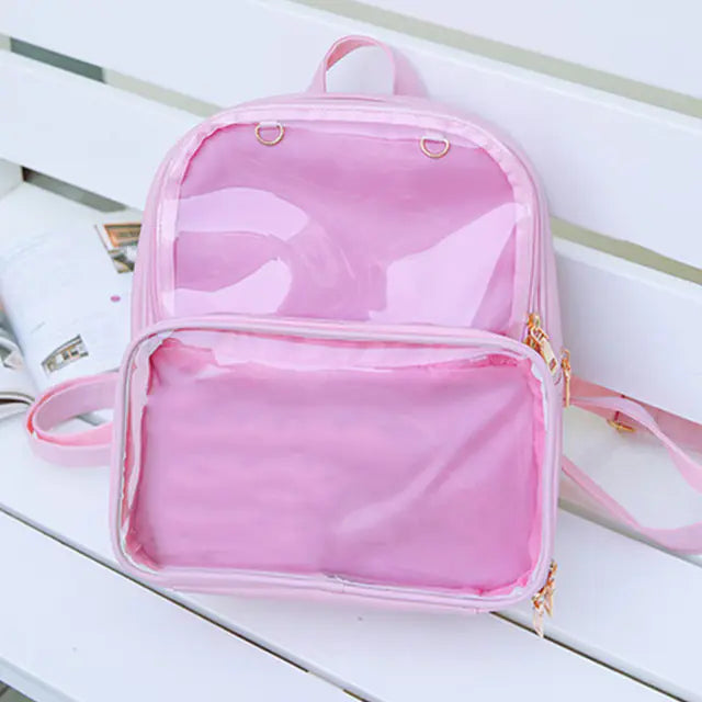 Transparent Women's Backpack - Versatile Leather Travel Bag